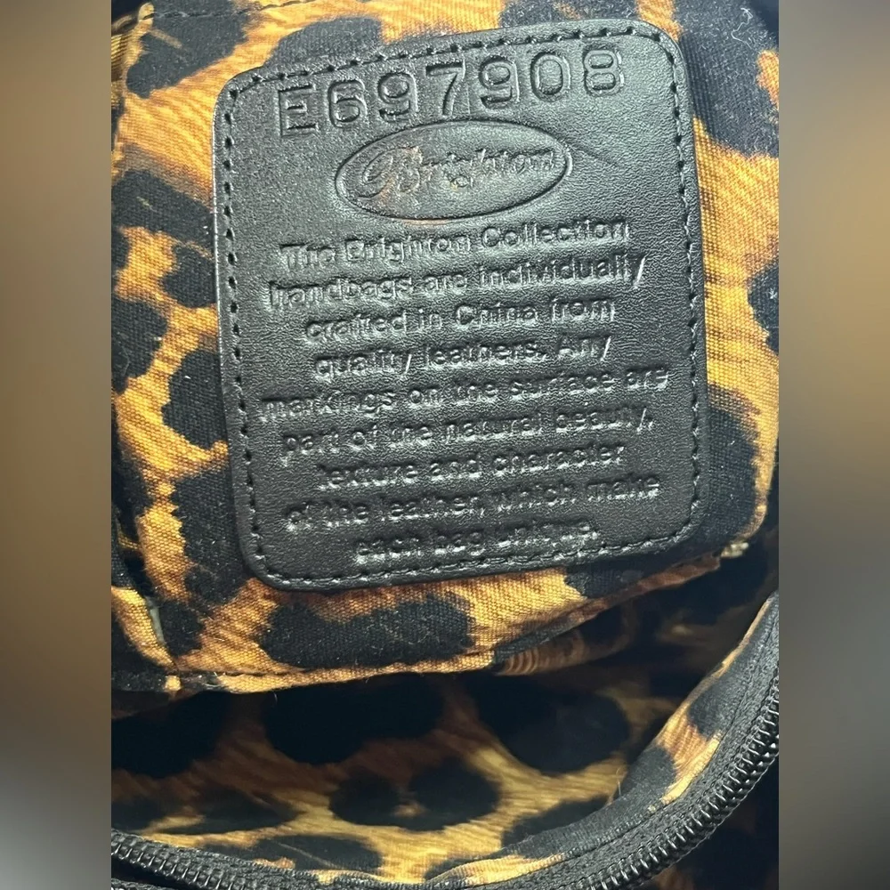 Y2K style Brighton nylon and leather shoulder bag, reptile and cheetah print